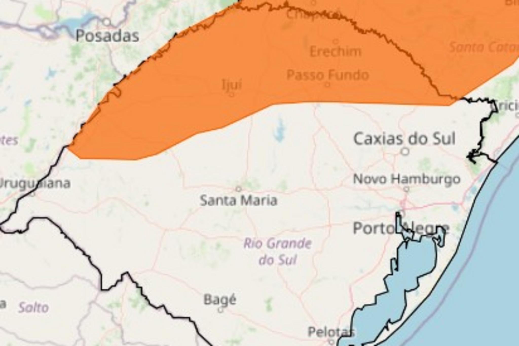 Inmet emite dois alertas para tempestades no RS