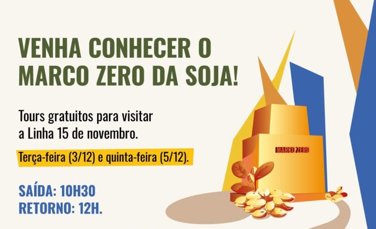 Tour gratuito para visitar o Marco Zero e o Memorial da Soja acontecerá nesta quinta