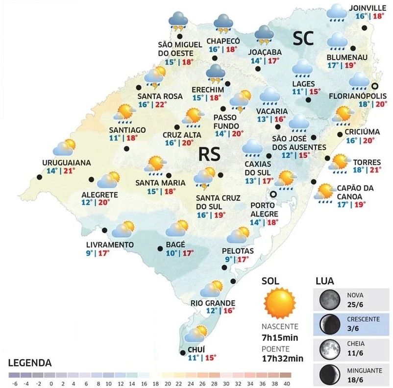 Quinta-feira tem alerta de tempestade para parte do RS