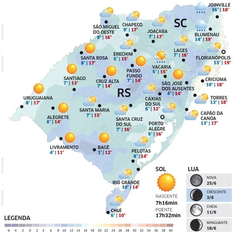 Rio Grande do Sul terá sequência de dias gelados