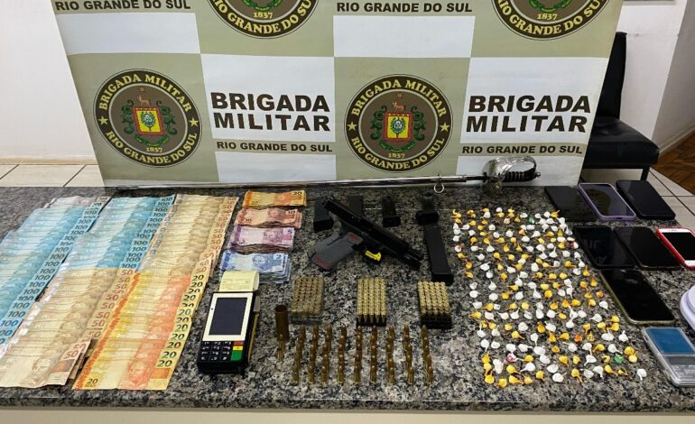 BM prende indivíduos por tráfico de drogas, porte ilegal de arma de fogo e receptação em Santo Ângelo