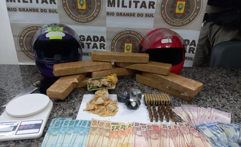 BM prende homem por tráfico de drogas e posse irregular de munições em Santo Ângelo