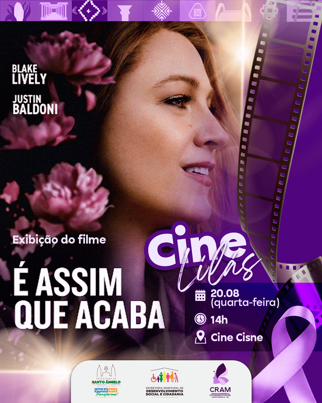 Cine Lilás promove exibição de filme na próxima semana