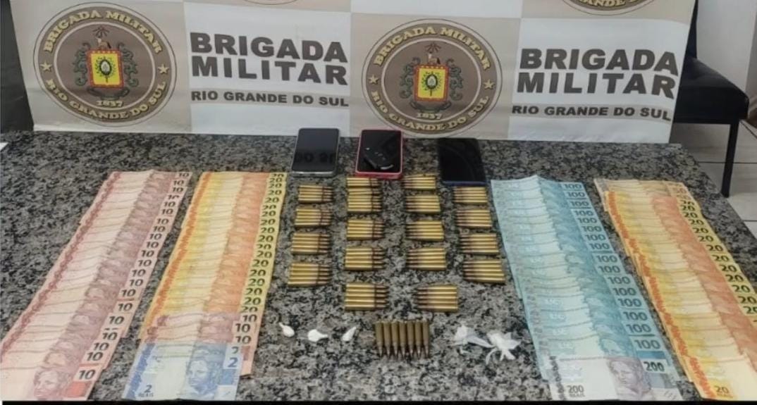 Brigada Militar prende homem com munições e drogas em Entre-Ijuís