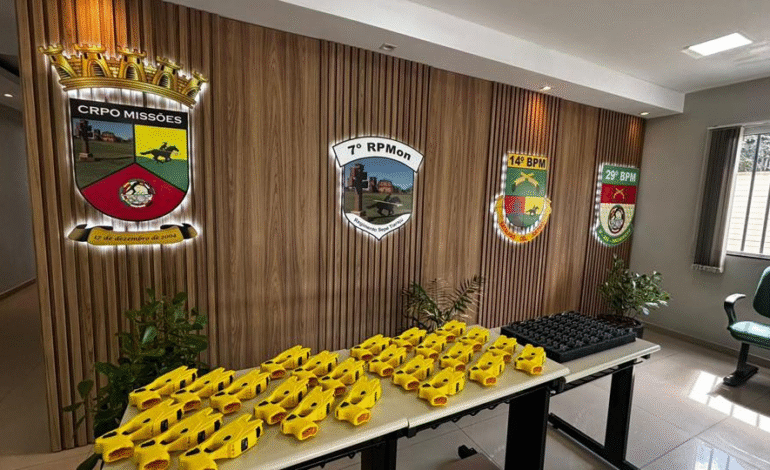 Brigada Militar recebe 84 armas de choque para reforçar policiamento na região das Missões