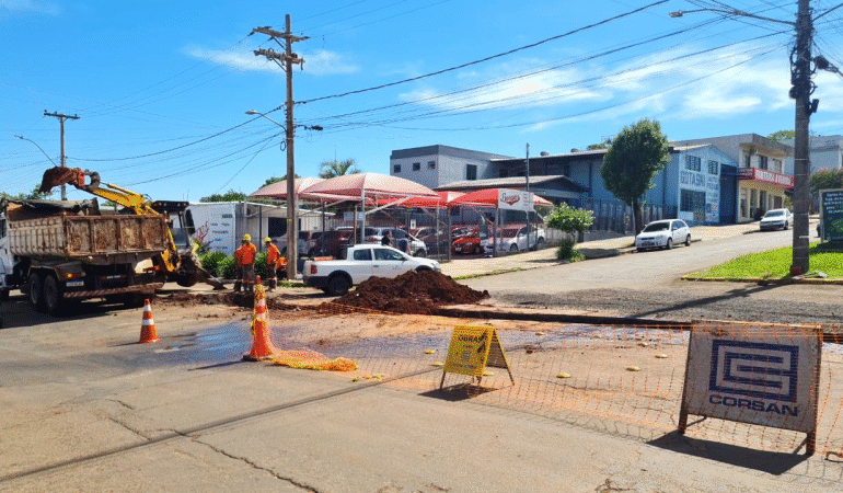 Atualização das obras de ampliação da rede de esgoto em Santo Ângelo