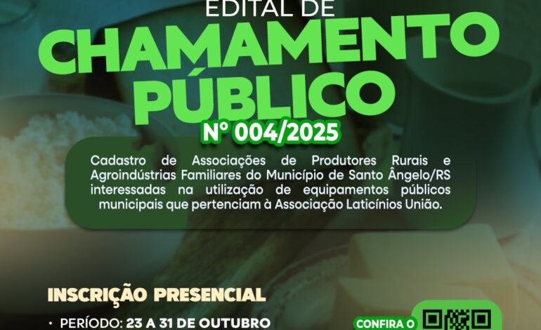 Prefeitura abre chamamento público para cadastro de associações rurais e agroindústrias familiares