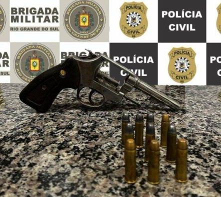 Polícia Civil e Brigada Militar realizam ação conjunta em Entre-Ijuís e apreendem arma de fogo