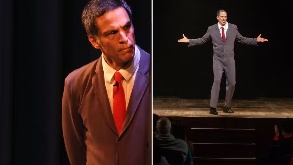 Mateus Solano dá tapa em celular ao ser filmado em peça de teatro no RS