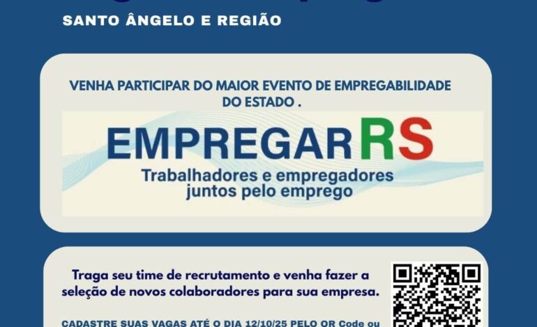 Empresas podem participar do Empregar RS 2025 em Santo Ângelo