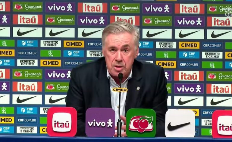 Ancelotti convoca Seleção Brasileira para amistosos contra Senegal e Tunísia