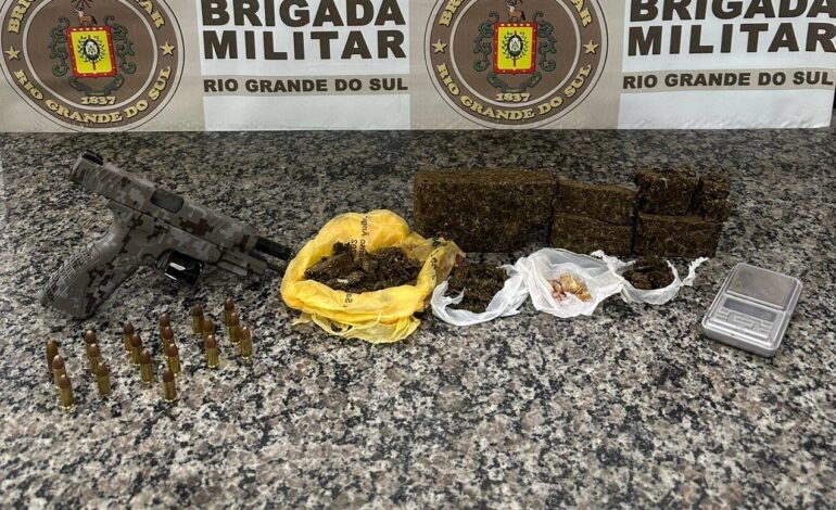 BM prende mulher por tráfico de drogas e porte de arma em Santo Ângelo