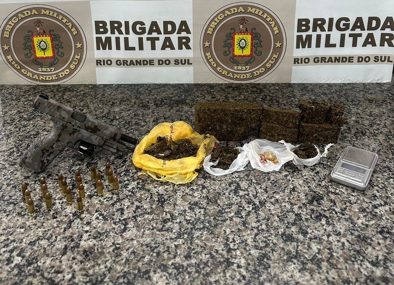BM prende mulher por tráfico de drogas e porte de arma em Santo Ângelo