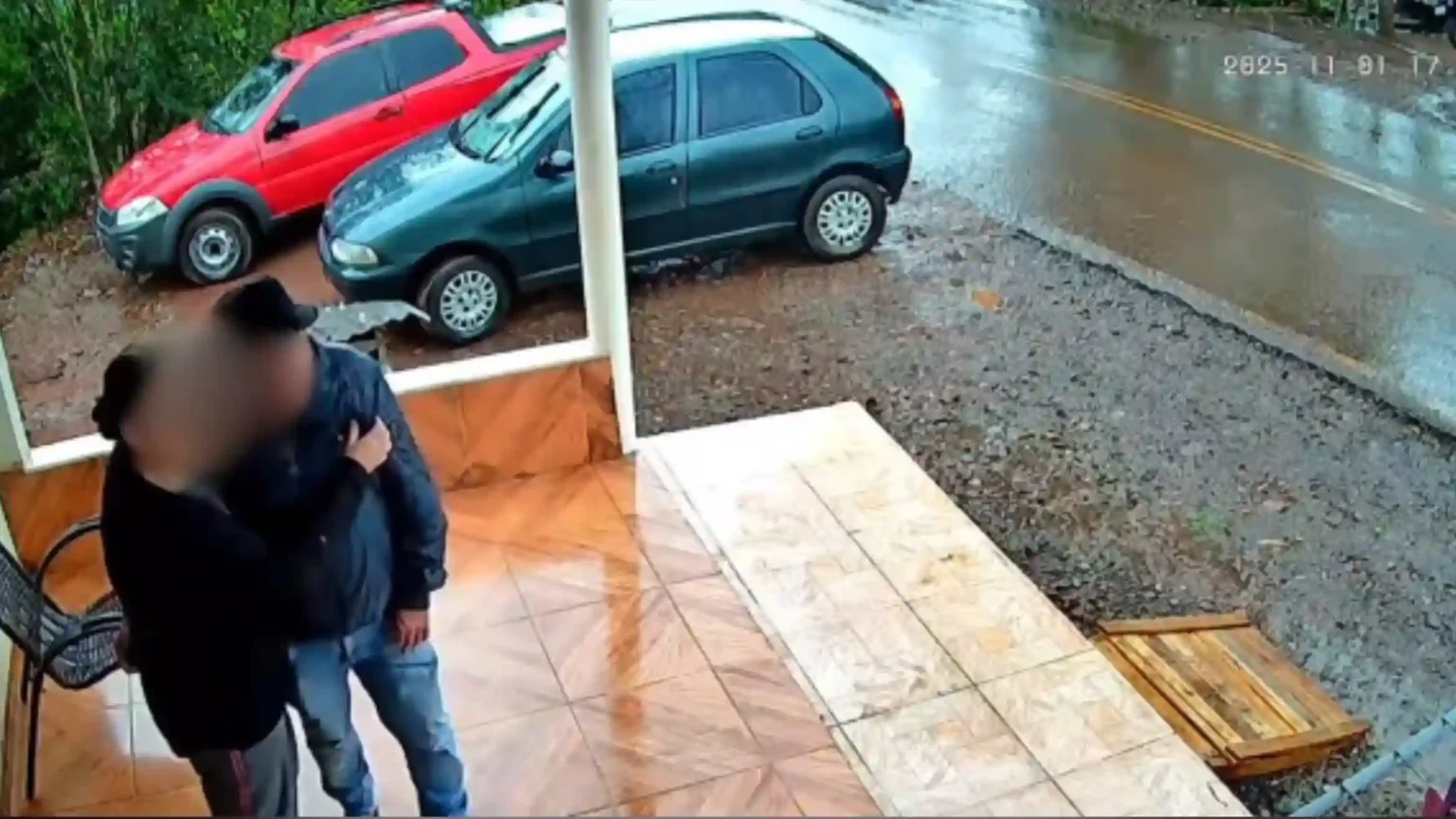 Câmera de segurança registra homicídio no interior de Iraceminha no oeste de SC