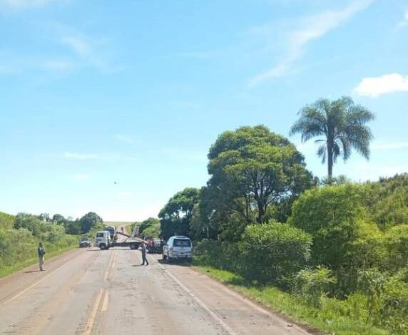 Colisão frontal na BR-468 deixa um morto e uma pessoa gravemente ferida em Coronel Bicaco