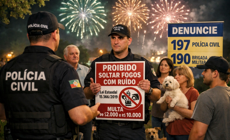 Polícia Civil do RS reforça proibição de soltura de fogos com ruído