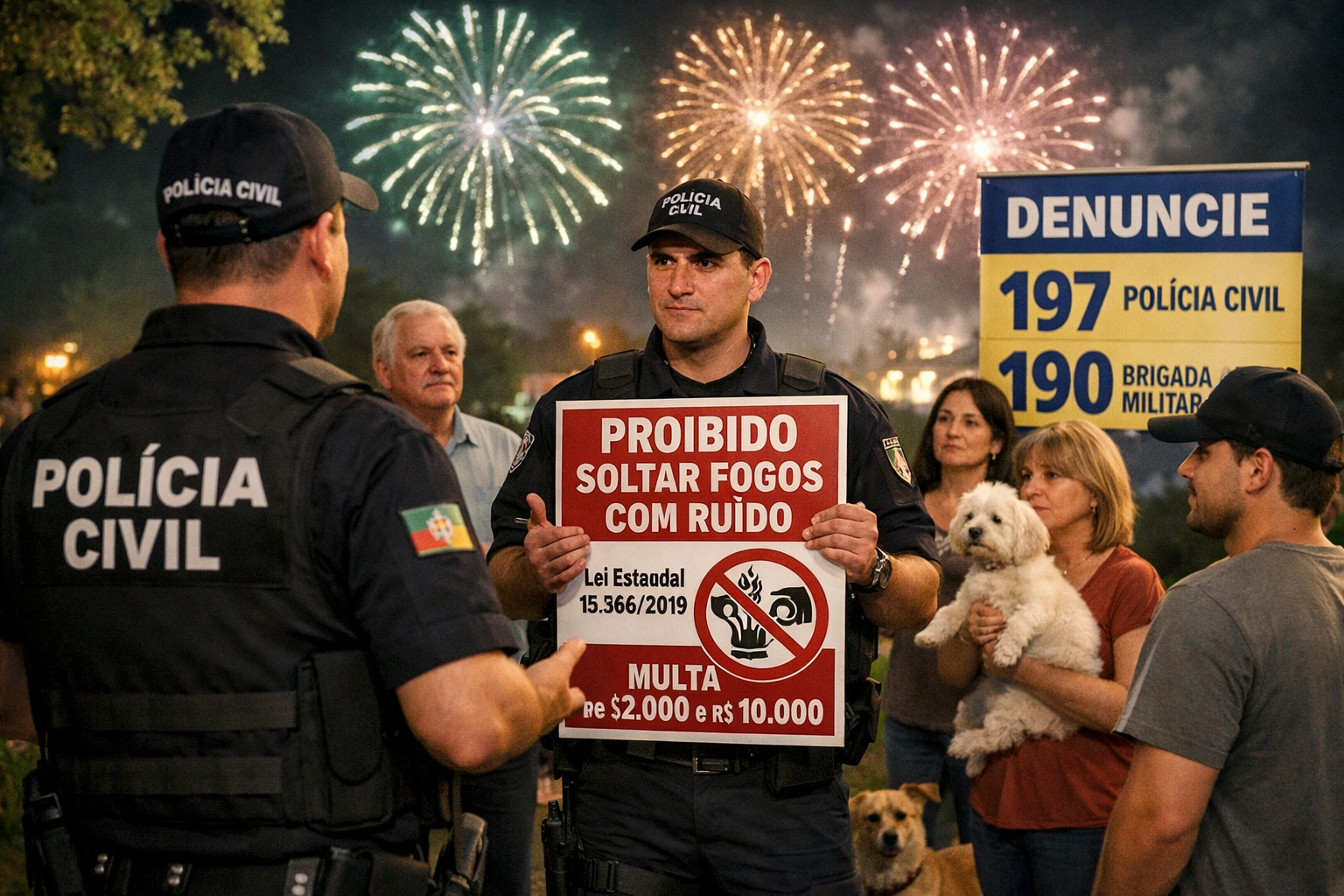 Polícia Civil do RS reforça proibição de soltura de fogos com ruído