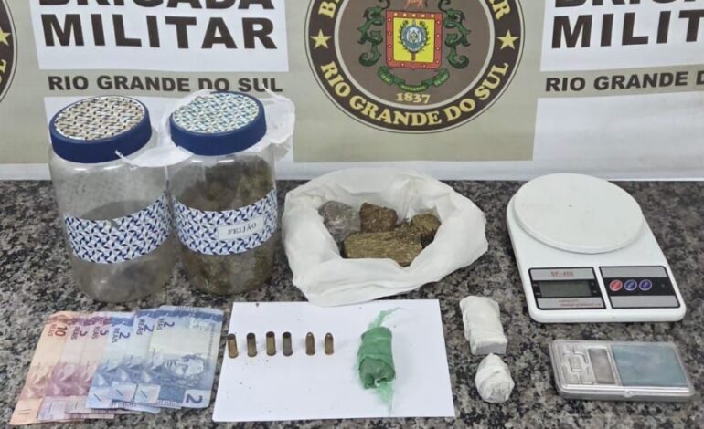 BM prende homem por tráfico de drgoas, em Santo Ângelo