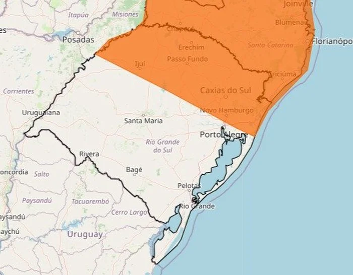 Inmet emite três alertas de tempestade e granizo para o RS no Natal