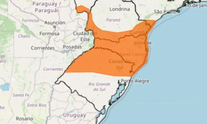 Inmet emite alerta laranja de tempestade para o norte do RS