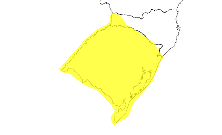 INMET emite alerta de tempestade e todo o Rio Grande do Sul está em perigo potencial