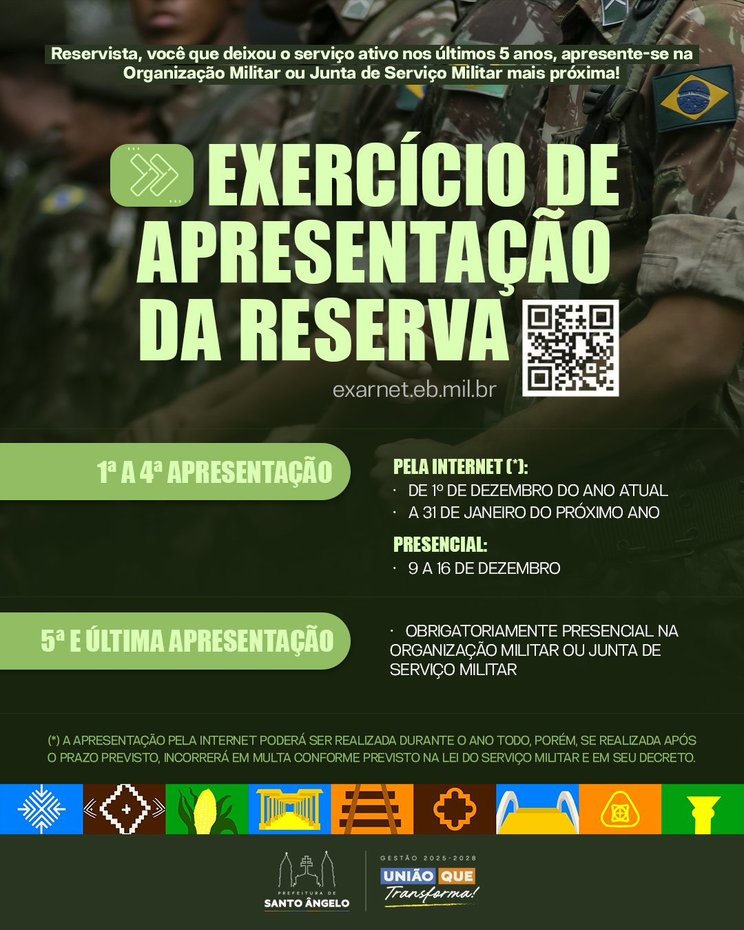 Exército abre período para Exercício de Apresentação da Reserva