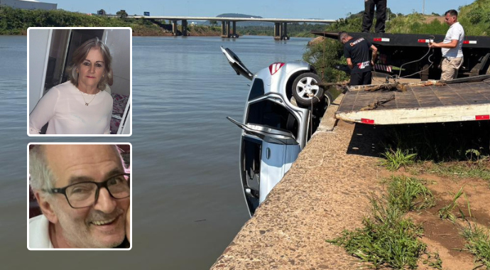 Polícia Civil confirma tese de feminicídio seguido de suicídio em caso de carro que caiu no Rio Taquari