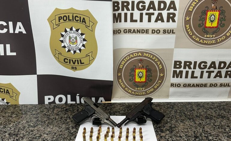 Polícia prende dois suspeitos e apreende armas e drogas no bairro Jardim