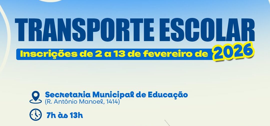 Smed abre inscrições para o Transporte Escolar 2026 a partir de fevereiro