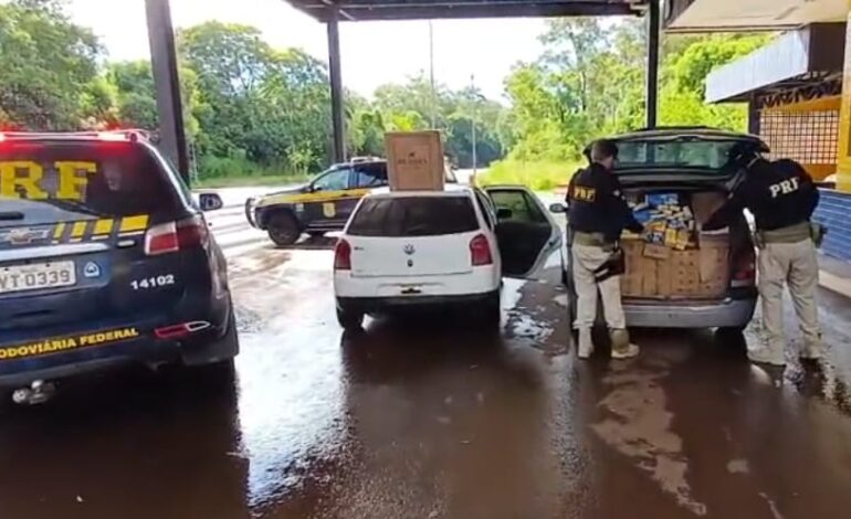 PRF prende dois contrabandistas e apreende veículos carregados de cigarros em Ijuí