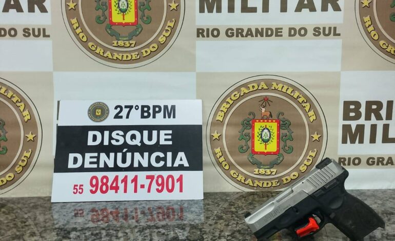 BM prende homem por posse irregular de arma de fogo no bairro São Pedro