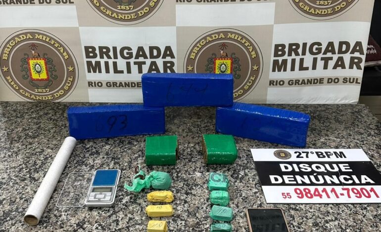Homem é preso por tráfico de drogas no bairro Pilau, em Santo Ângelo