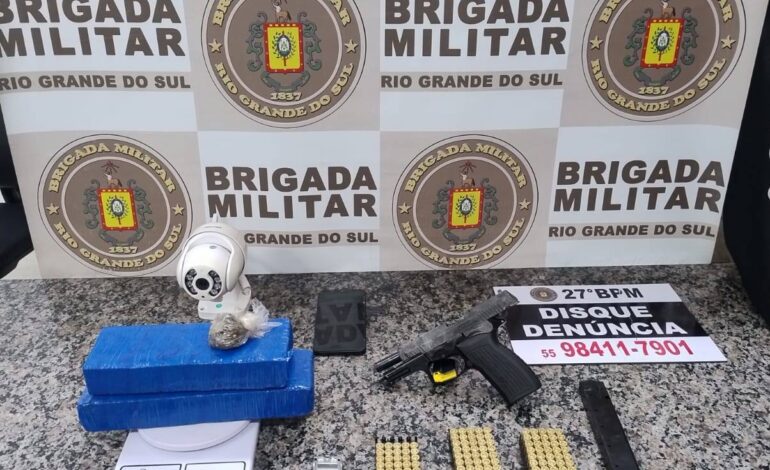 Homem é preso por tráfico de drogas e posse de arma no bairro Dytz, em Santo Ângelo