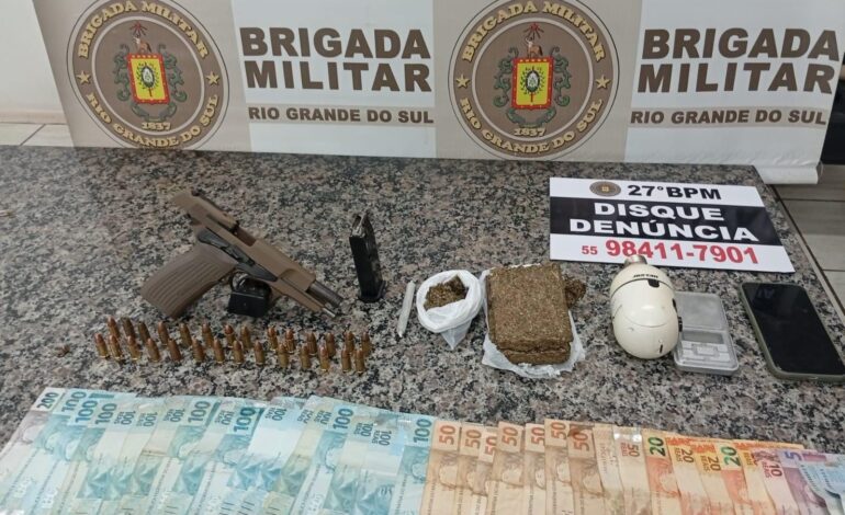 Homem é preso por porte ilegal de arma no bairro Pilau, em Santo Ângelo