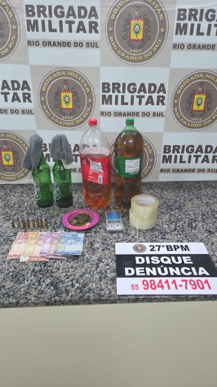 Brigada Militar prende homem por posse de munição restrita e artefatos incendiários em Santo Ângelo