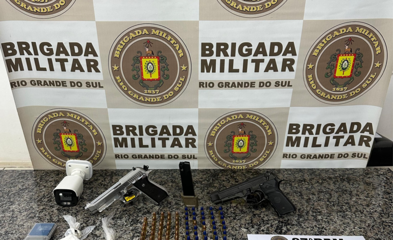 BM prende homem e apreende adolescente por tráfico de drogas e posse de arma em Santo Ângelo