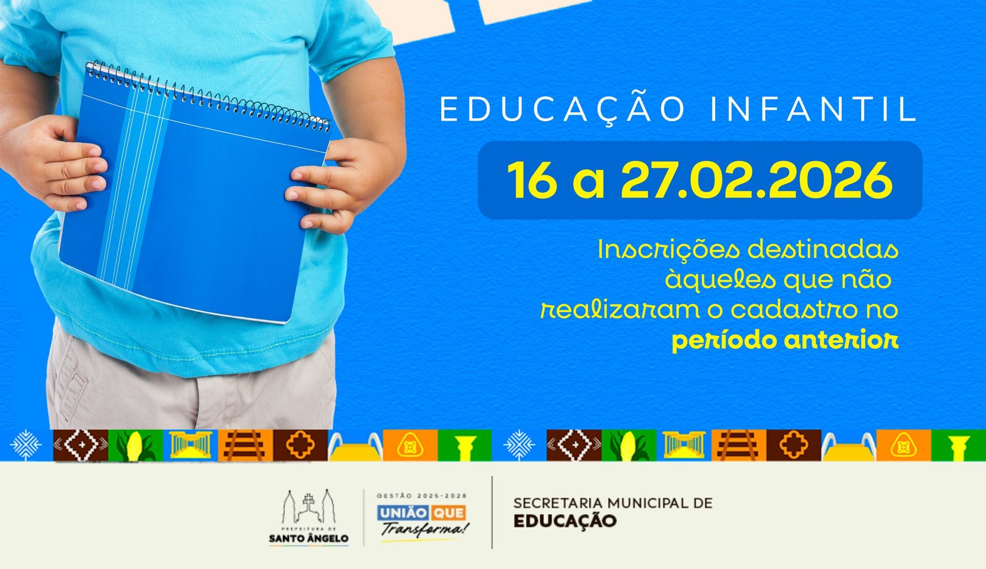 Inscrições para vagas na Educação Infantil são reabertas em Santo Ângelo