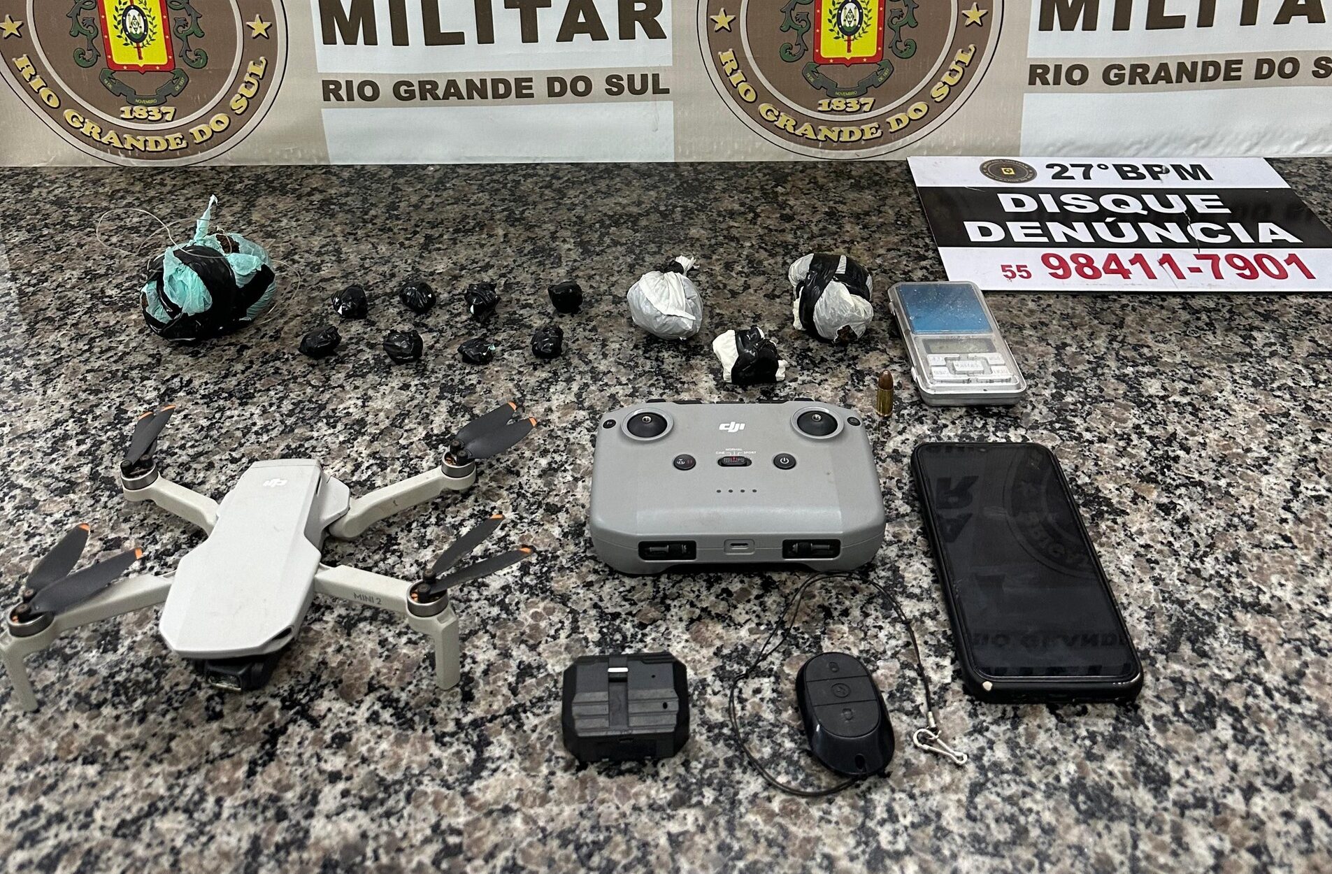 Brigada Militar prende suspeito por tráfico e apreende drone próximo ao Instituto Penal de Santo Ângelo