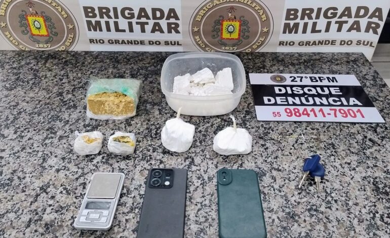 BM prende dupla por tráfico de drogas no centro de Santo Ângelo