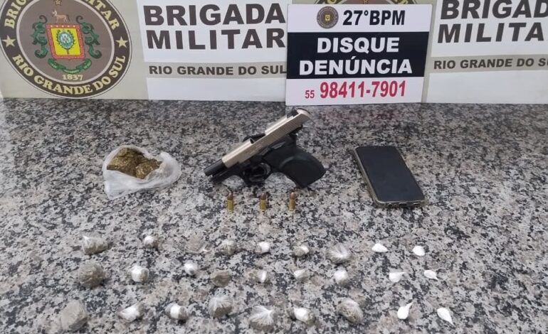 BM prende homem por tráfico de drogas no bairro Pilau em Santo Ângelo