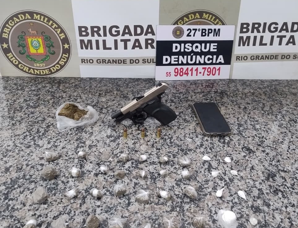 BM prende homem por tráfico de drogas no bairro Pilau em Santo Ângelo