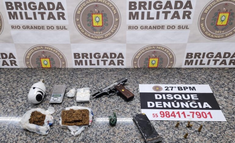 Trio é preso por tráfico de drogas no bairro Assistencial Braga, em Santo Ângelo