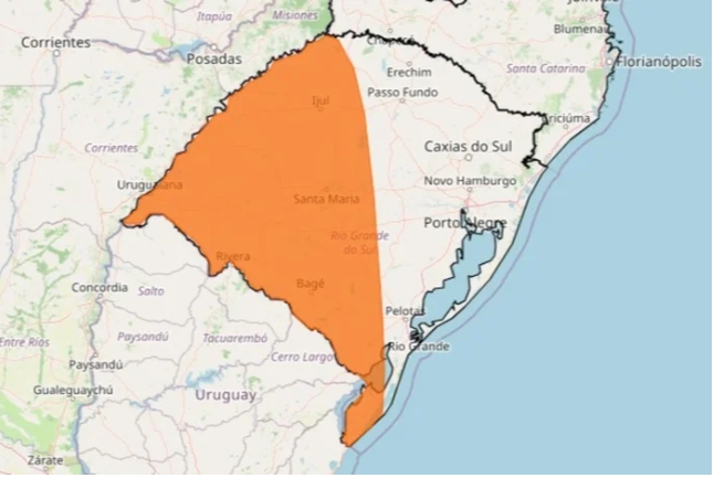 RS tem alerta laranja para tempestade