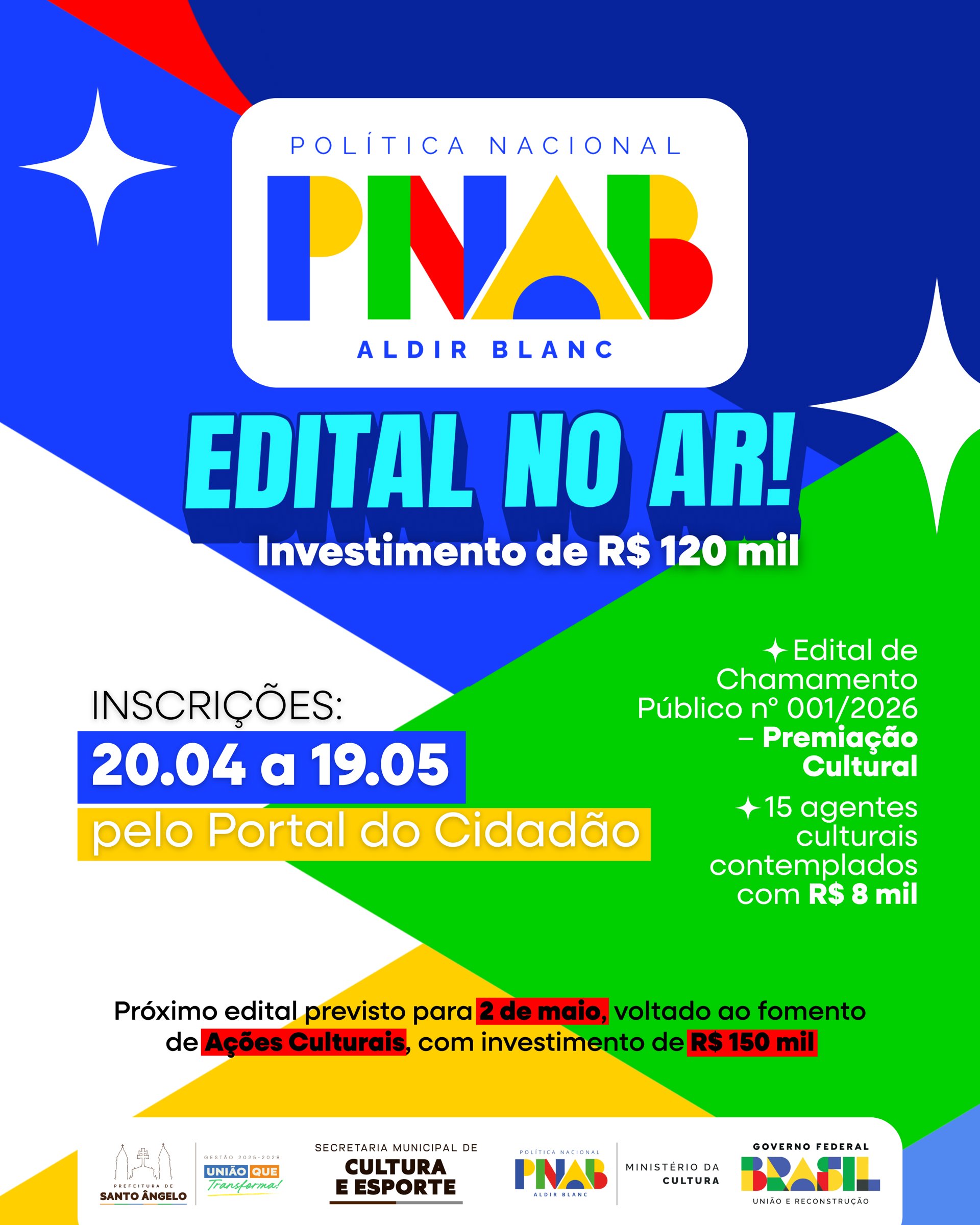 Secretaria de Cultura e Esporte lança edital de Premiação Cultural com recursos da PNAB