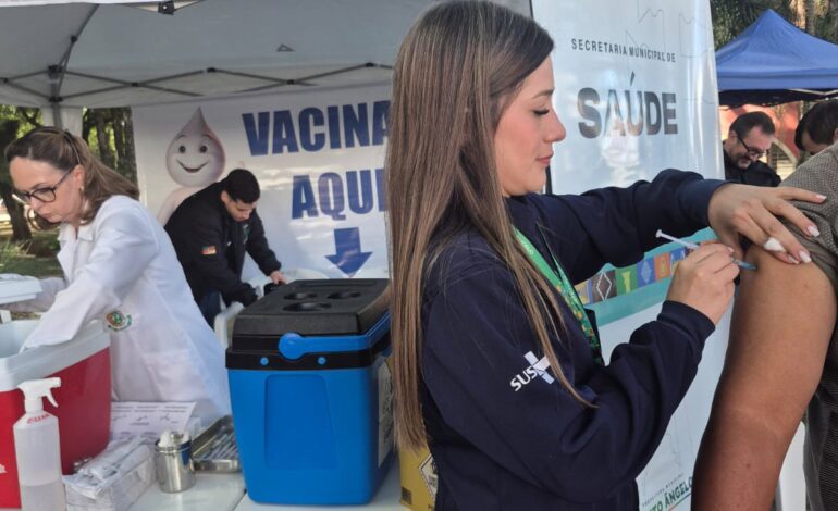 Ação no Brique da Praça aplica 300 doses de vacina contra a gripe