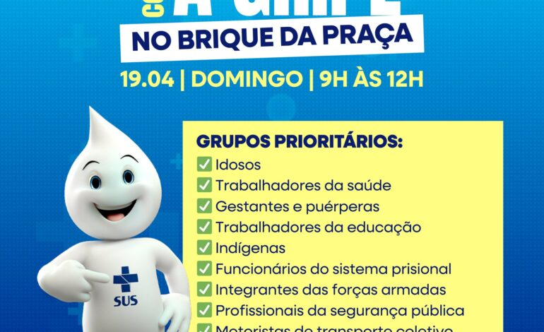 Vacinação contra a gripe será realizada durante o Brique da Praça em Santo Ângelo