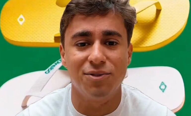 Após polêmica com Havaianas, Nikolas Ferreira divulga a ‘Pé Direito’