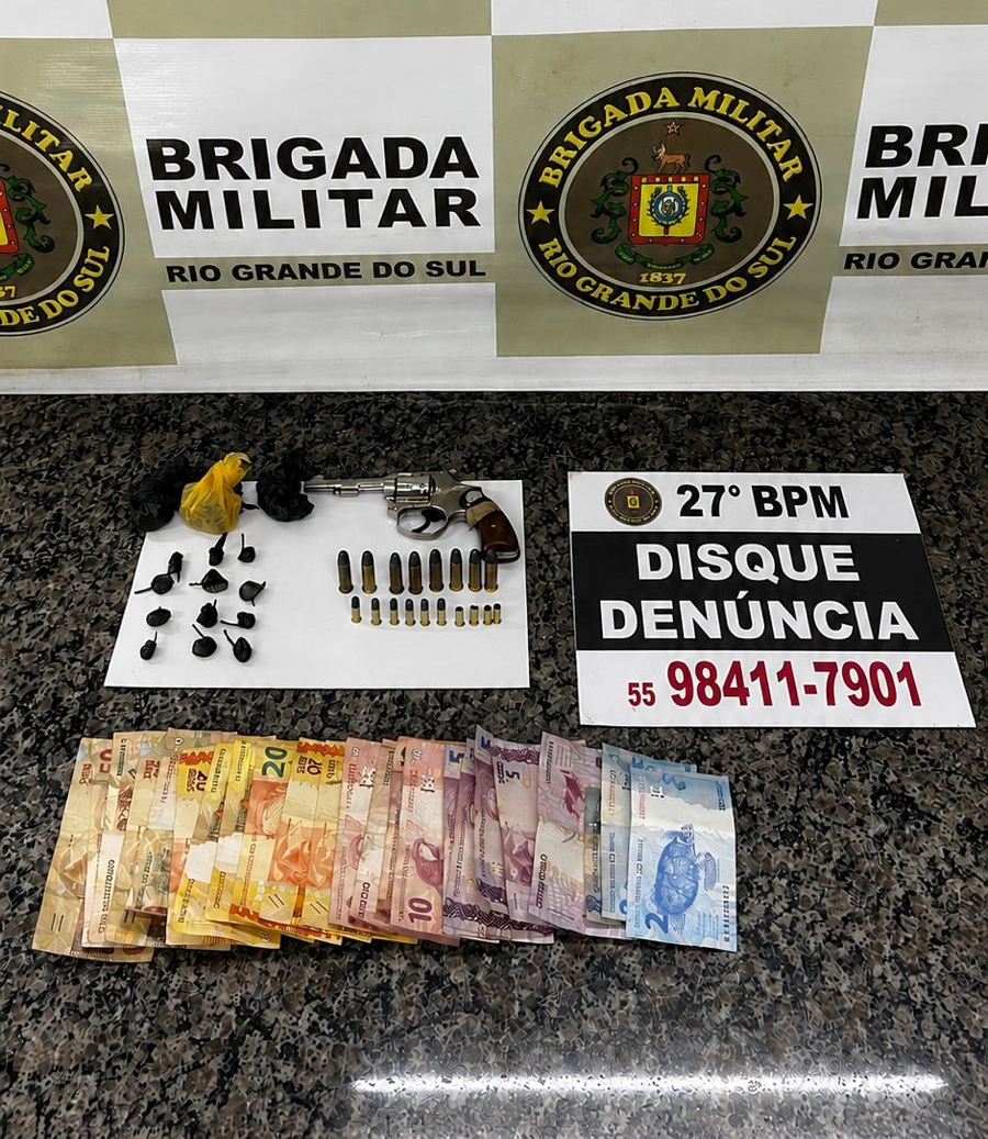 BM prende homem por tráfico de drogas e posse irregular de arma de fogo