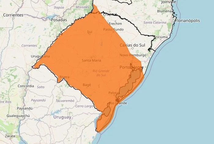 Inmet emite alertas de tempestade com chuva de até 100 mm no RS