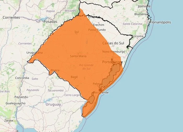 Inmet emite alertas de tempestade com chuva de até 100 mm no RS